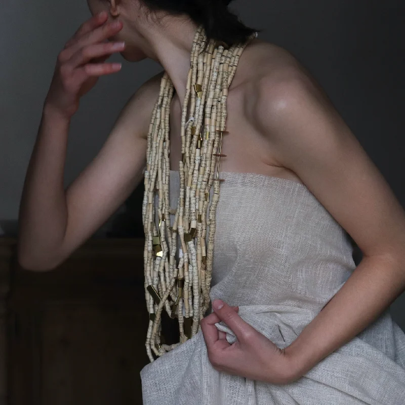 Jewelry Clearance Event – Last Chance For Stunning Deals Recycled Paper and Brass Necklace by Made-Vel-e Jewelry Clearance Event – Last Chance For Stunning Deals Recycled Paper and Brass Necklace by Made-Vel-e