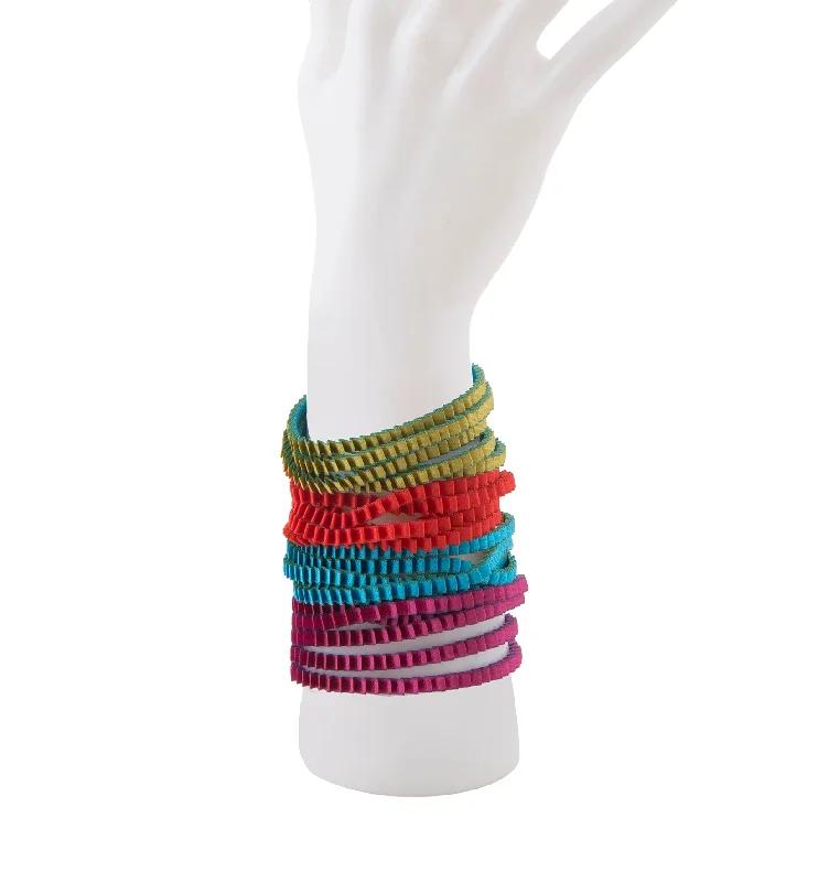Luxury Handcrafted Jewelry For Elegant Looks Eos Pleated Bracelet Multicolored