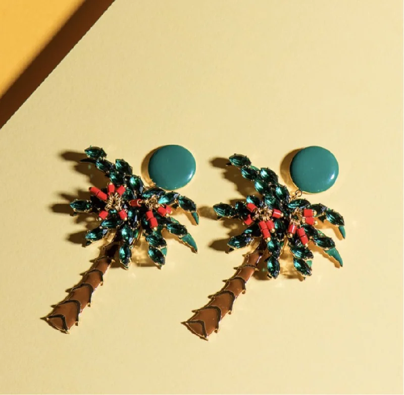 Exclusive Online Jewelry Sale – Don't Wait Palm Tree Long Earrings by Elsa O