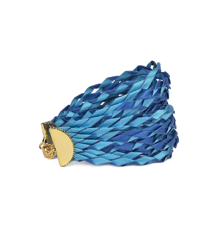 Timeless Jewelry Styles At Wallet-Friendly Prices ZigZag Pleated Bracelet Blue