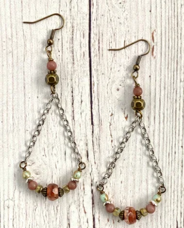 Inspire Designs Dusty Rose Earrings - Final Sale 25% off