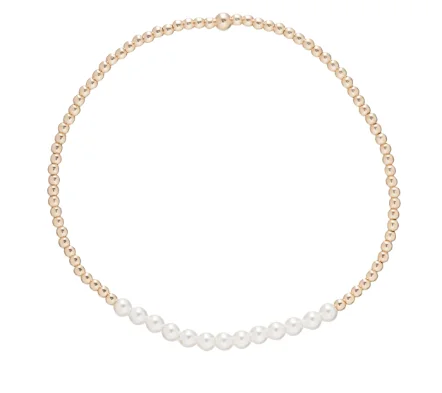 E Newton Classic Beaded Bliss Bracelet - Gold Pearl