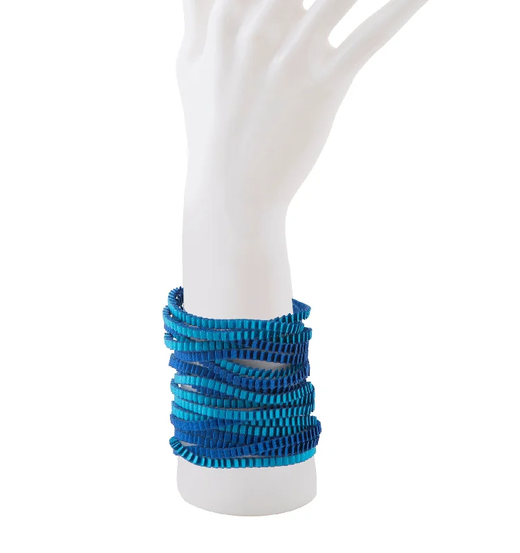 Fashion-Forward Jewelry At Exclusive Discounts Eos Pleated Bracelet Tints of Blue