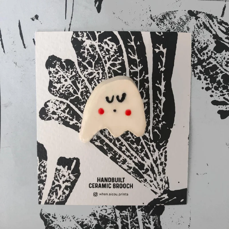 Shine Bright With Our Special Jewelry Promotions Little Ghost Ceramic Handmade Brooch by Sicou Shine Bright With Our Special Jewelry Promotions Little Ghost Ceramic Handmade Brooch by Sicou