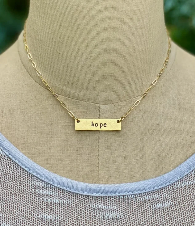 Unmissable Jewelry Clearance – Final Reductions Inspire Designs Inspired Bar Necklace - Hope - Final Sale 25% off