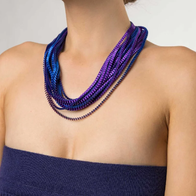 Luxury Meets Affordability – Jewelry Sale Live Now Pleated Necklace Blue/Purple