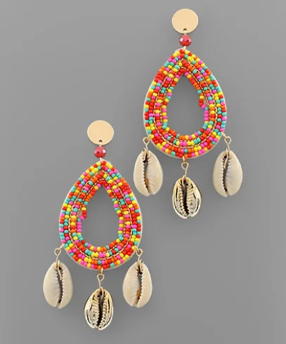 Shell Beaded Earrings - Final Sale 50% off