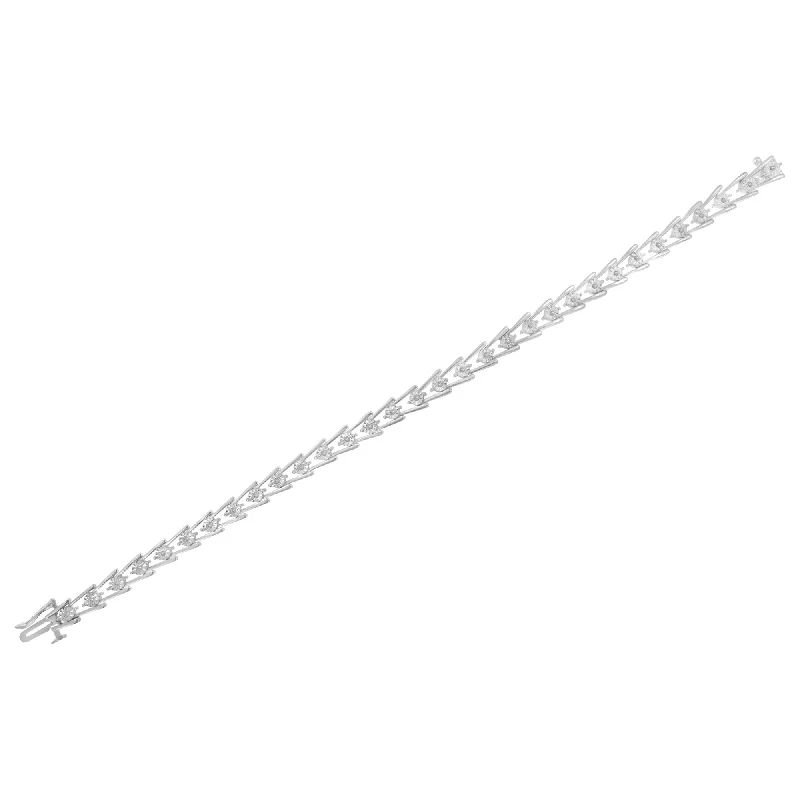 Exclusive Jewelry Sale – Sparkle For Less Sterling Silver 1/4ct. TDW Diamond Link Bracelet