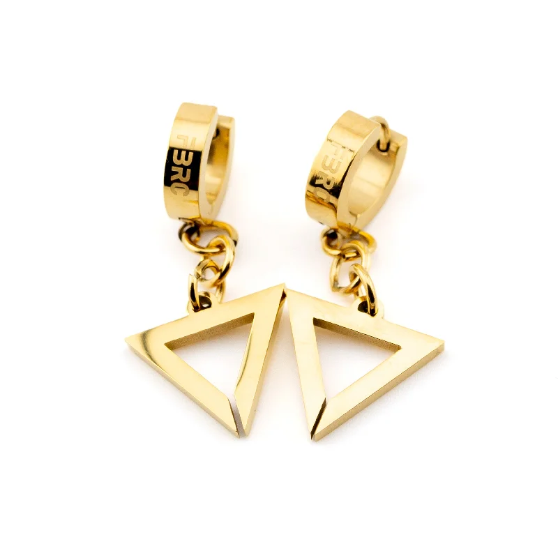 Dazzle In Elegance With Our Biggest Jewelry Sale TR-08 Gold Triangle Earrings