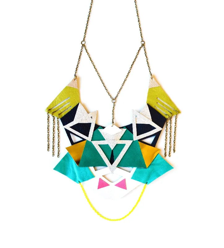 Fashion-Forward Geometric Jewelry For Contemporary Style Tribal leather necklace