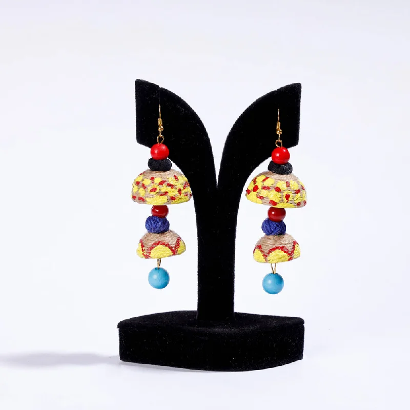 Limited-Time Offer On Elegant Jewelry Pieces Handpainted & Bead Work Jute Earrings