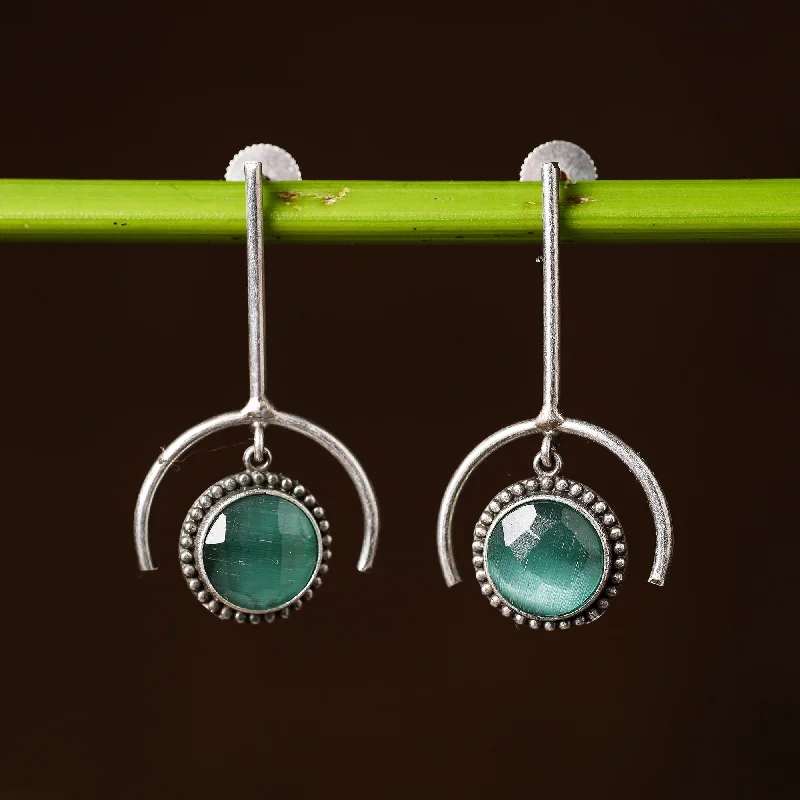 Luxury Jewelry Sale – Elegant Styles At Unbeatable Prices Antique Silver Finish Oxidised Brass Base Stone Work Dangle Earrings