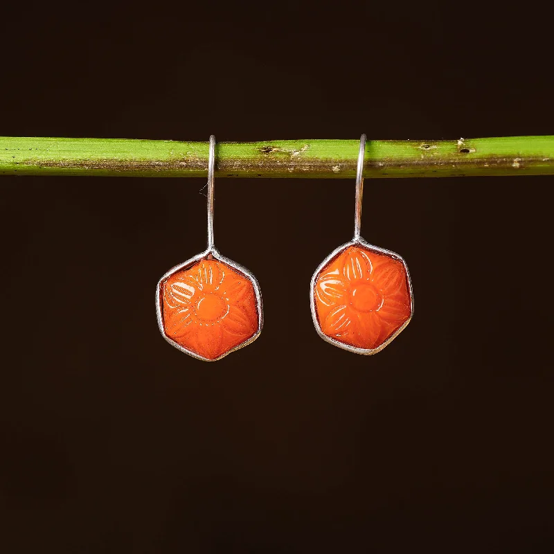 Grab Your Favorite Jewelry At The Lowest Prices Antique Silver Finish Oxidised Brass Base Stone Work Earrings