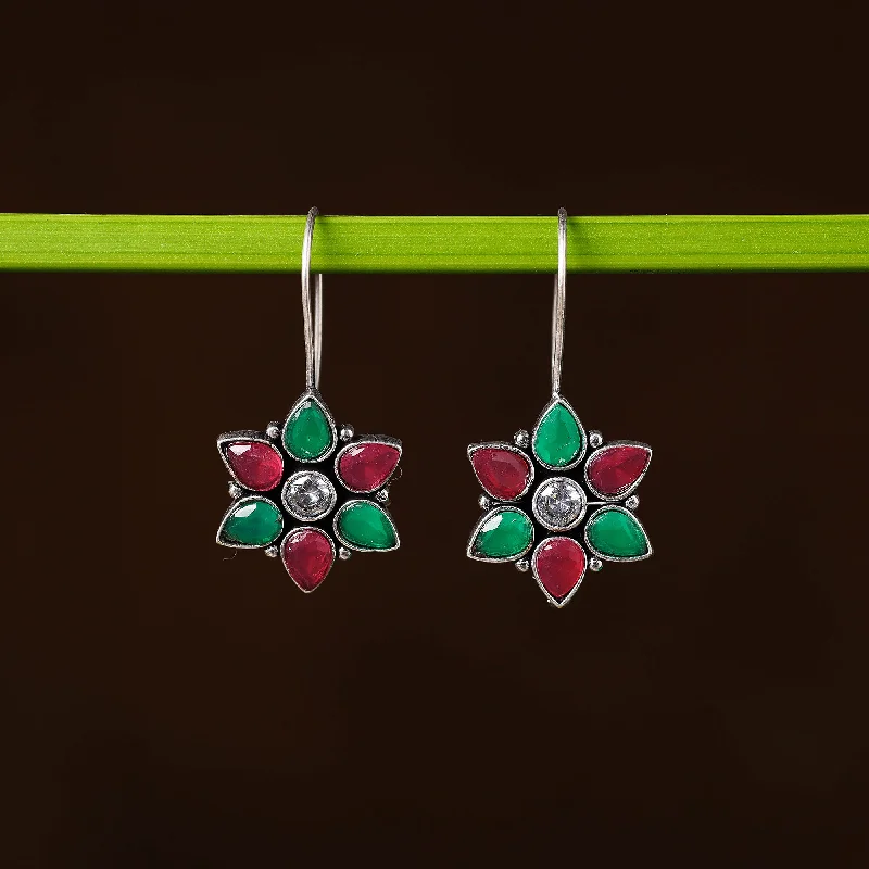 Personalized Jewelry Sale – Unique Pieces At Great Prices Antique Silver Finish Oxidised Brass Base Stone Work Earrings