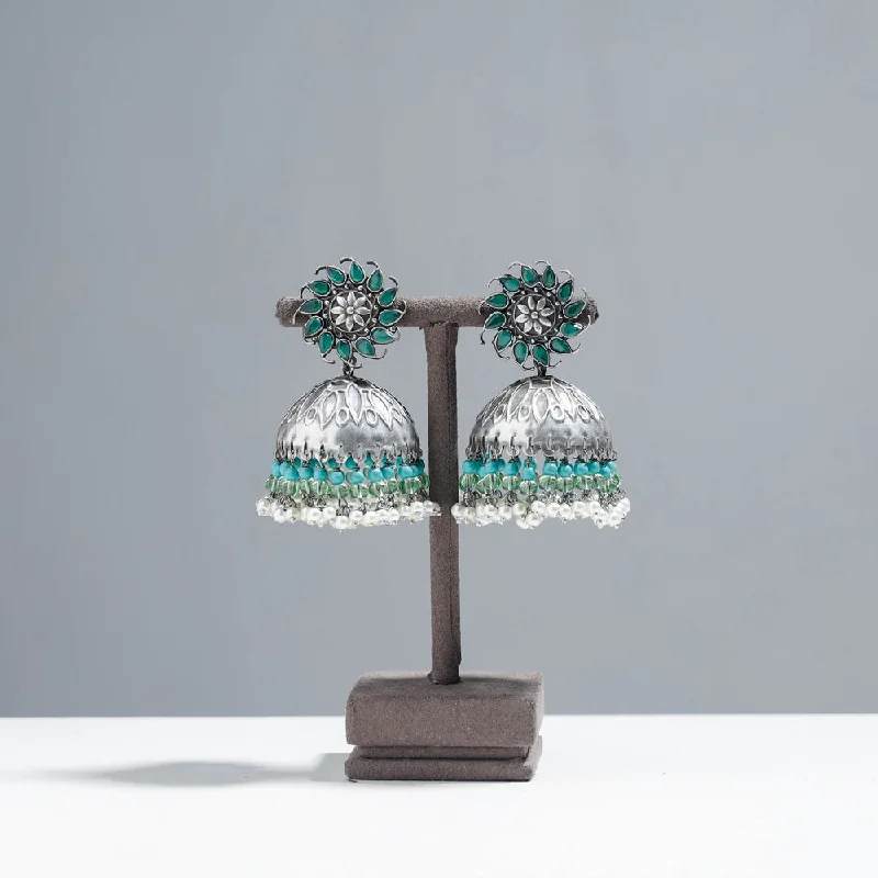 Luxury Jewelry At Budget-Friendly Prices – Grab Yours Now Antique Silver Finish Oxidised Brass Base Jhumki Earrings