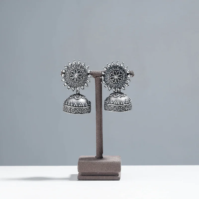 Get The Best Deals On Timeless Jewelry Pieces Antique Silver Finish Oxidised Brass Base Jhumki Earrings