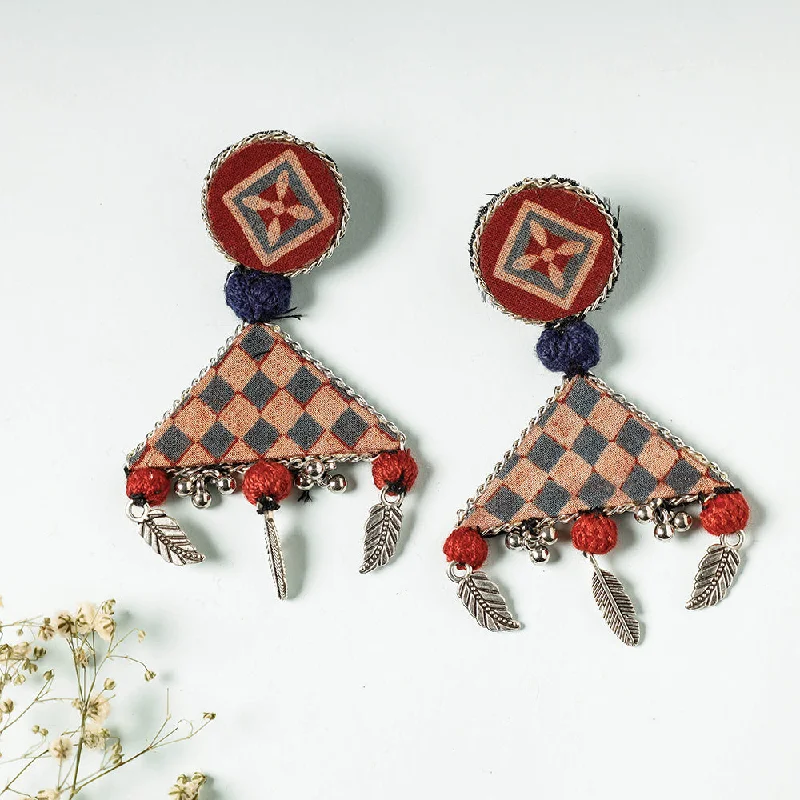 Upgrade Your Jewelry Collection For Less Handcrafted Ajrakh Print Beadwork Earrings