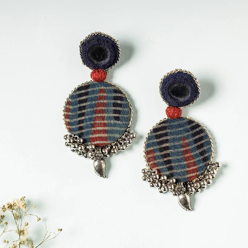 Jewelry Sale Bonanza – Grab Your Sparkle Now Handcrafted Ajrakh Print Bead & Mirror Work Earrings