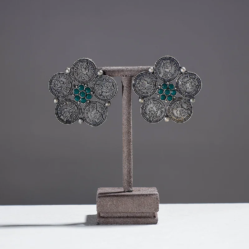 Don't Miss Out On Jaw-Dropping Jewelry Discounts Antique Finish Oxidised German Silver Stud Earrings