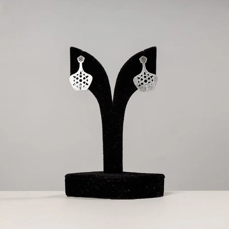 Premium Jewelry At Special Low Prices For A Limited Time Antique Silver Finish Oxidised Brass Base Stud Earrings