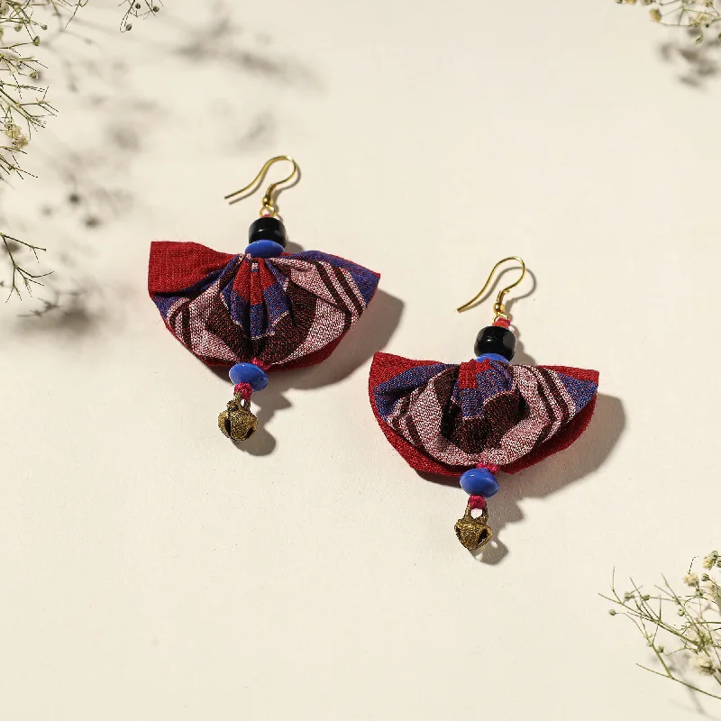 Handcrafted Gamcha Fabart Beadwork Earrings by Rangila Dhaga