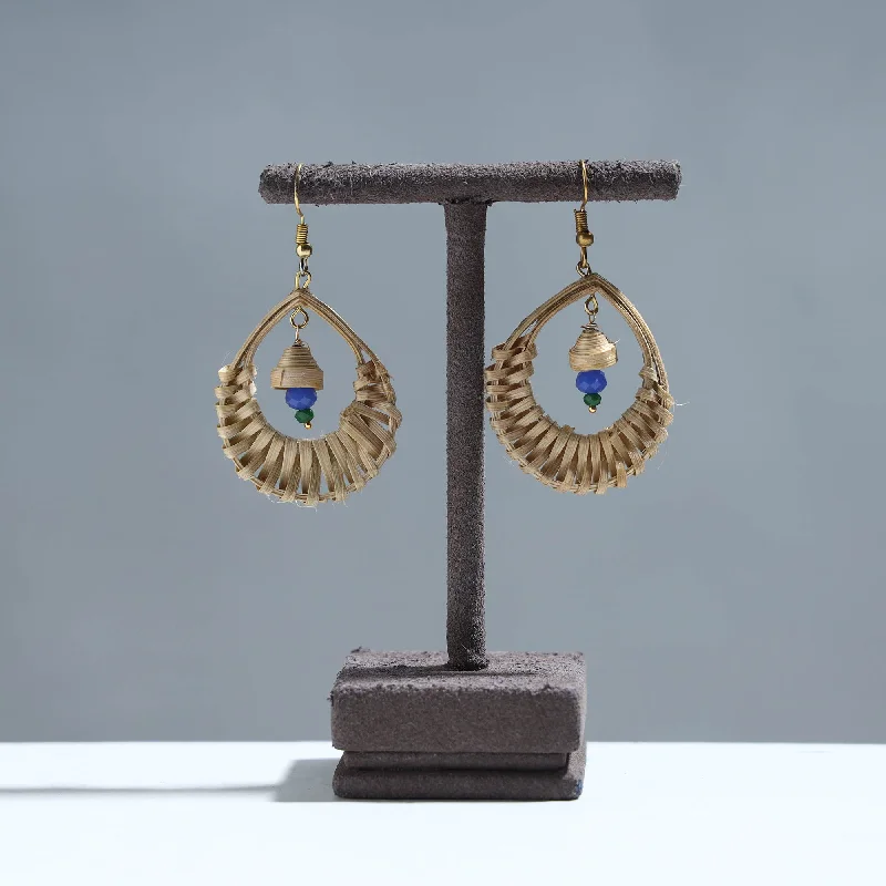 Handcrafted Drop Shaped Bamboo Earrings