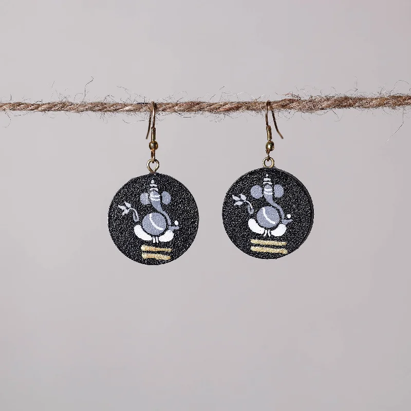 Trendy Minimalist Jewelry For Everyday Wear Miniature Handpainted Wooden Earrings