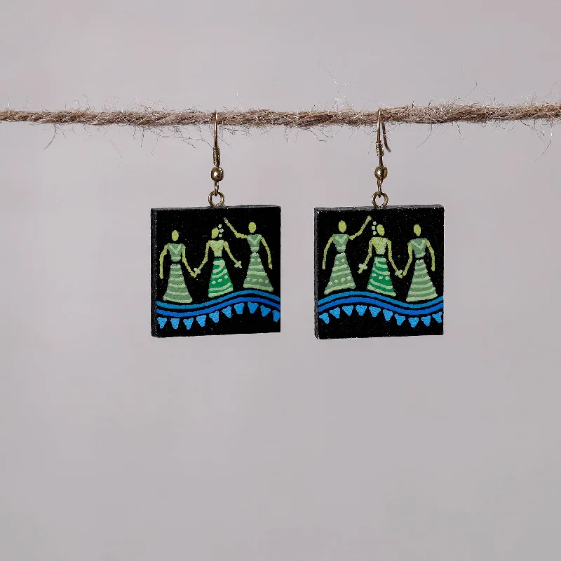 Miniature Handpainted Wooden Earrings