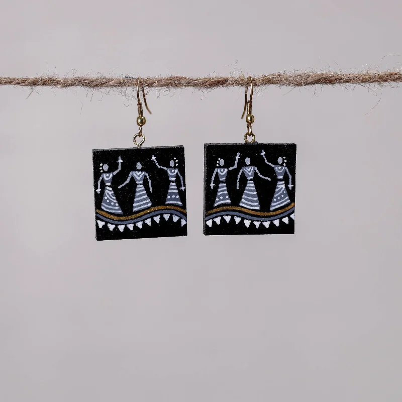 Miniature Handpainted Wooden Earrings