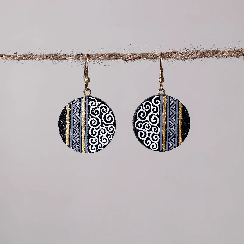 Delicate Crystal Jewelry For Sophisticated Charm Miniature Handpainted Wooden Earrings
