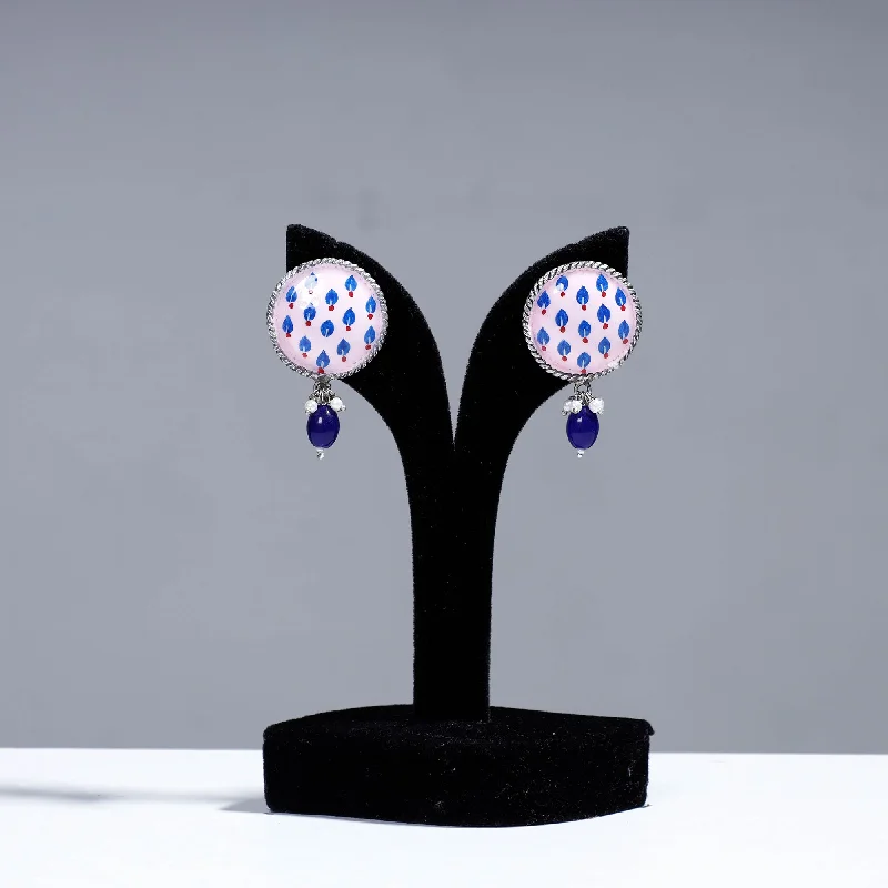 Shop Dazzling Rings, Earrings, And More At Special Discounts Antique Silver Finish Oxidised Brass Base Enamel Work Earrings