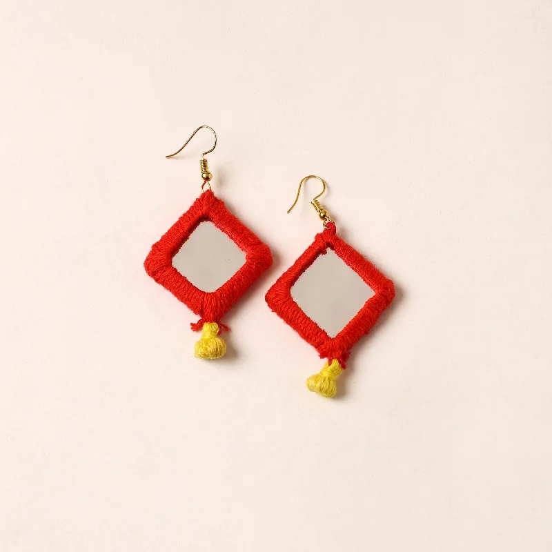 Handmade Mirror & Threadwork Earrings 12