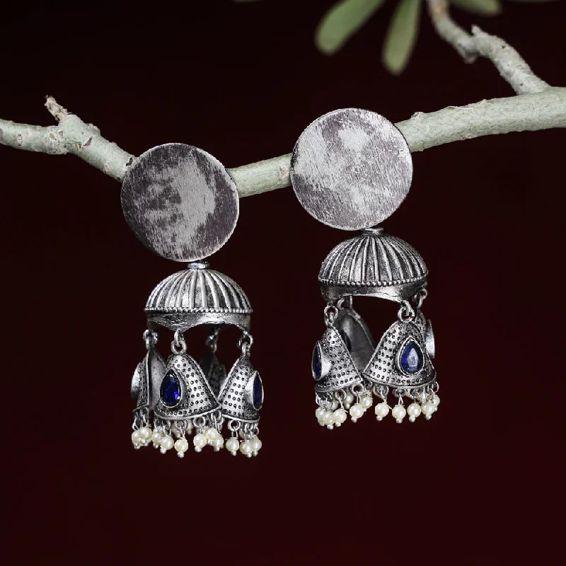 Trending Jewelry Styles Now At Limited-Time Discounts Special Oxidised Brass Base Antique Silver Finish Jhumki Earrings