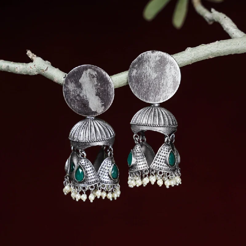 Handcrafted Jewelry Sale – Unique Designs At Low Prices Special Oxidised Brass Base Antique Silver Finish Jhumki Earrings