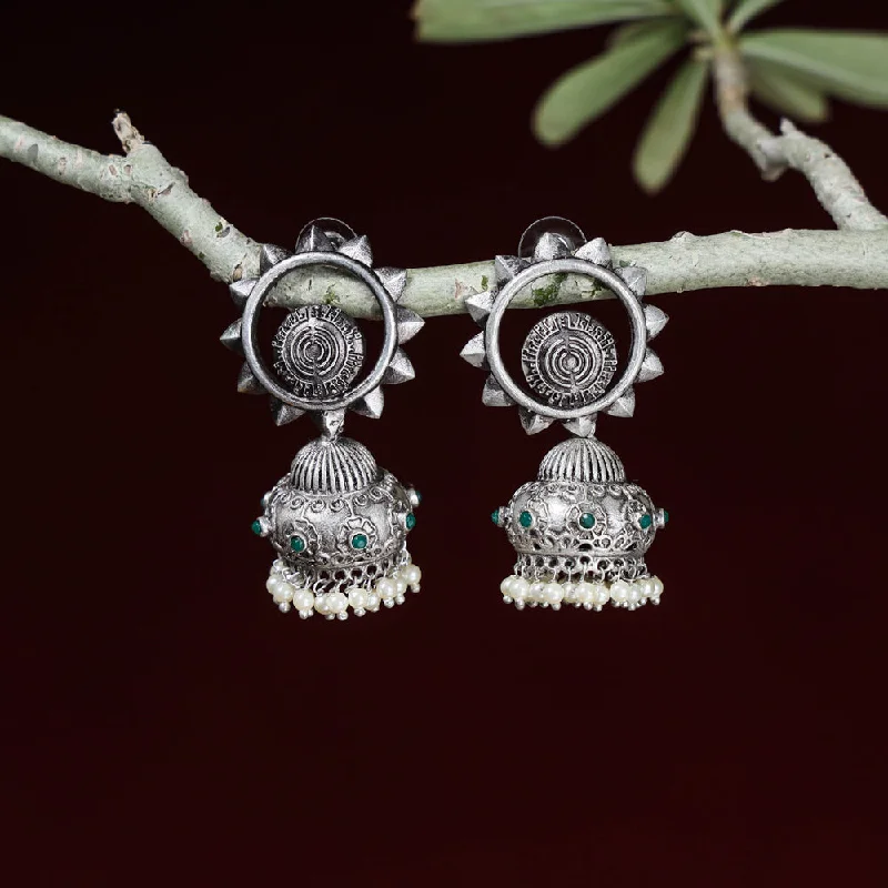Flash Sale On Stunning Jewelry – Don't Miss Out Special Oxidised Brass Base Antique Silver Finish Jhumki Earrings