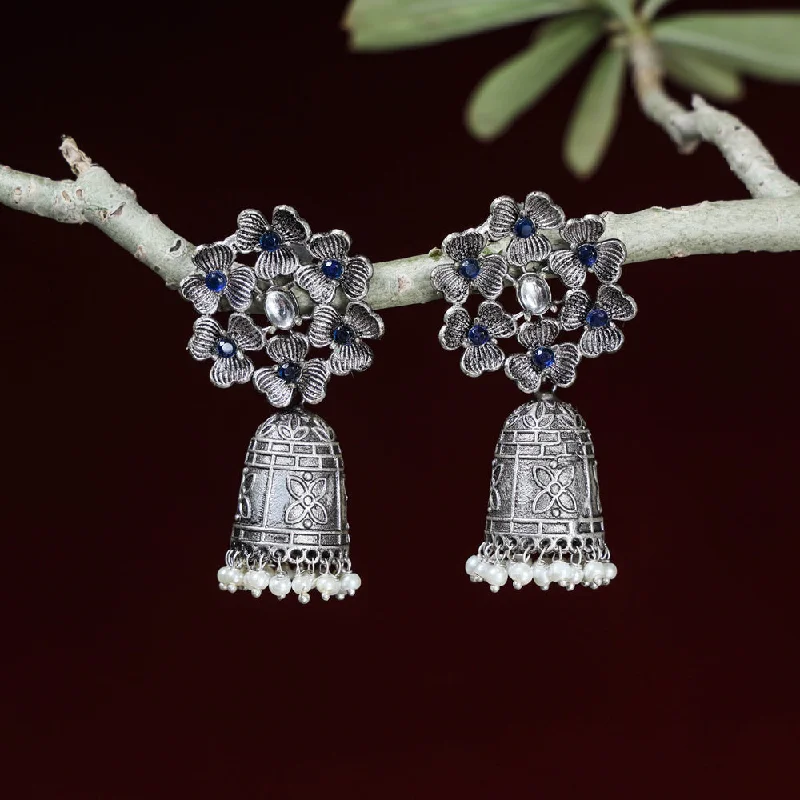 Fashion-Forward Jewelry At Incredible Prices Antique Silver Finish Oxidised Special Brass Base Jhumki Earrings