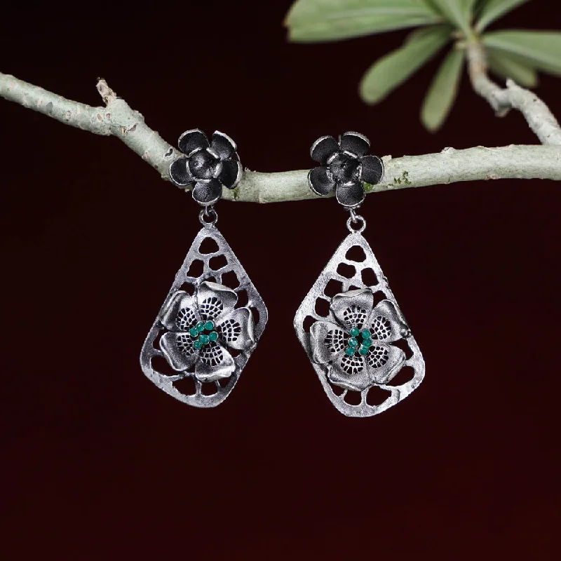 Affordable Luxury Jewelry For Every Occasion Antique Silver Finish Oxidised Special Brass Base Earrings