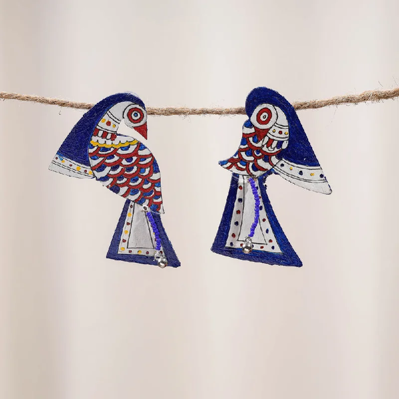 Hum Tum - Madhubani Handpainted Wooden Earrings