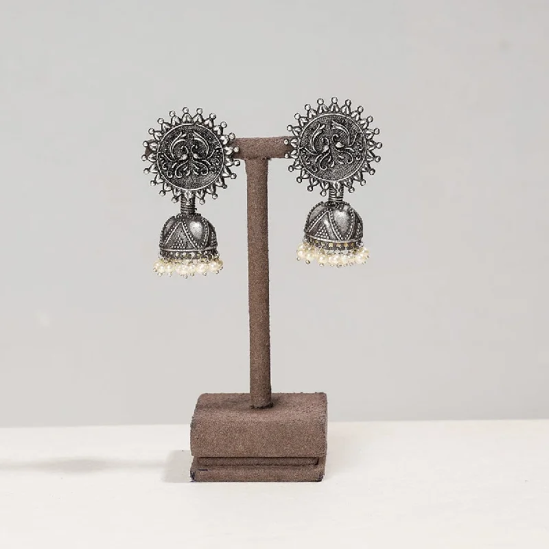 Elegant Jewelry, Exclusive Prices – Shop Now Antique Silver Finish Oxidised Brass Base Jhumki Earrings