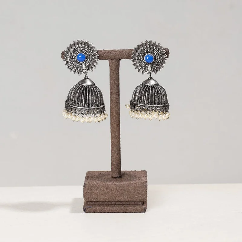 Premium Jewelry Now Available At Special Discounts Antique Silver Finish Oxidised Brass Base Jhumki Earrings