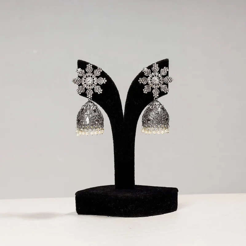 Personalized Jewelry Sale – Meaningful Gifts At Great Prices Antique Silver Finish Oxidised Brass Base Jhumki Earrings