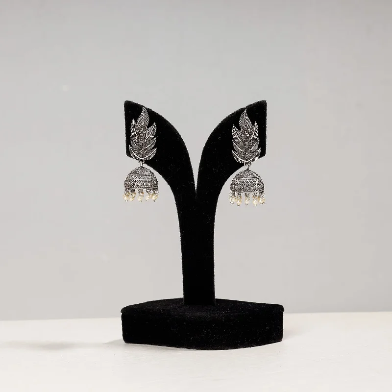 Premium Jewelry Now Available At Special Discounts Antique Silver Finish Oxidised Brass Base Jhumki Earrings