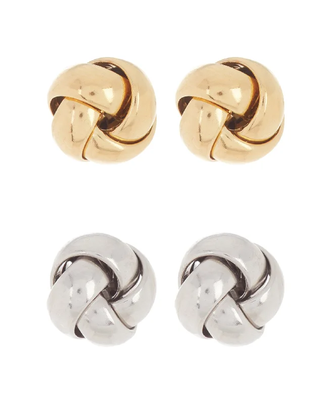 Bestselling Jewelry At Special Promotional Rates Adornia Knot Stud Set silver gold