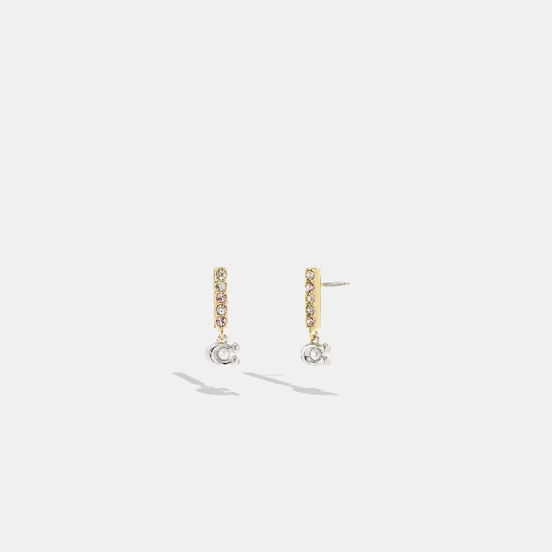 Limited-Time Jewelry Sale – Don't Miss These Deals Coach Outlet Signature Pavé Bar Huggie Earrings