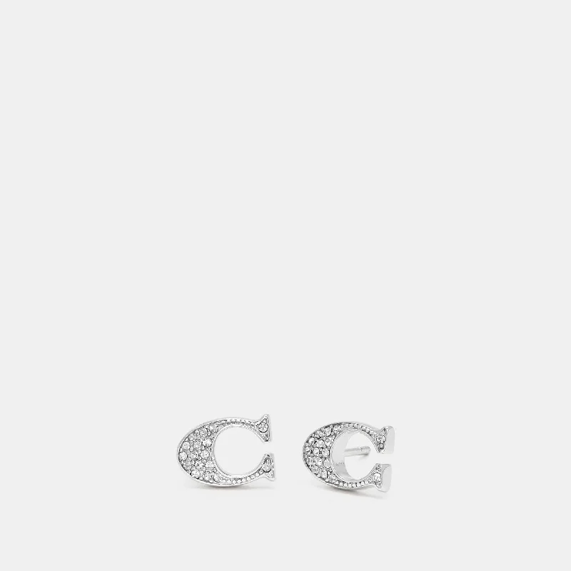 Romantic Heart-Shaped Jewelry For Special Gifts Coach Outlet Signature Stud Earrings