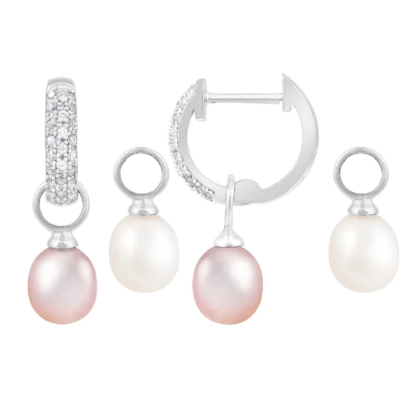 Sparkle On A Budget – Fine Jewelry For Less Sterling Silver Interchangeable Double Pearl Earrings
