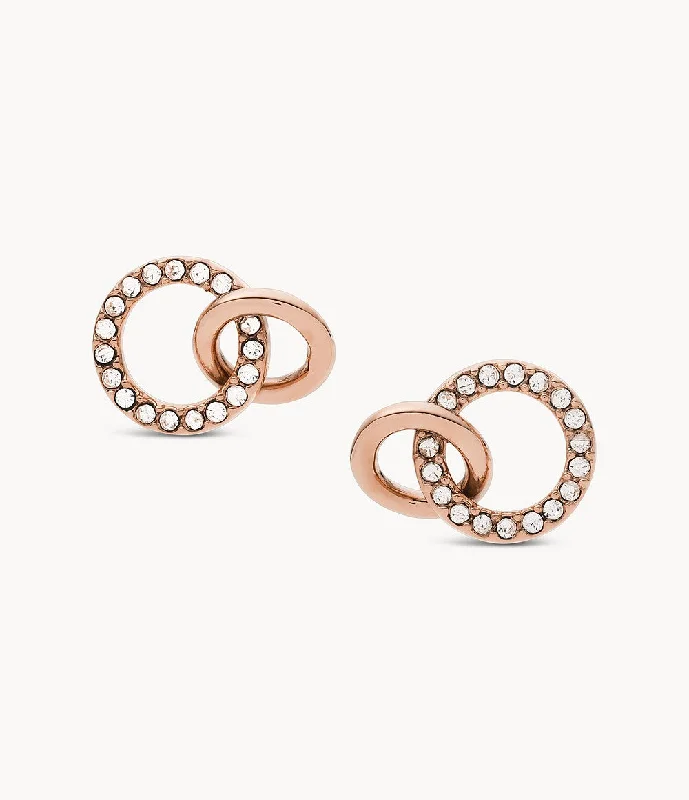 Get Ready To Sparkle – Special Jewelry Discounts Fossil Women's Rose Gold Stainless Steel Stud Earring