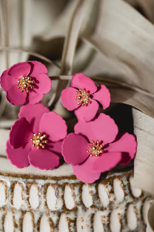 Special Sale On Handcrafted Jewelry – Shop Today Fuchsia Floral Drop Earrings