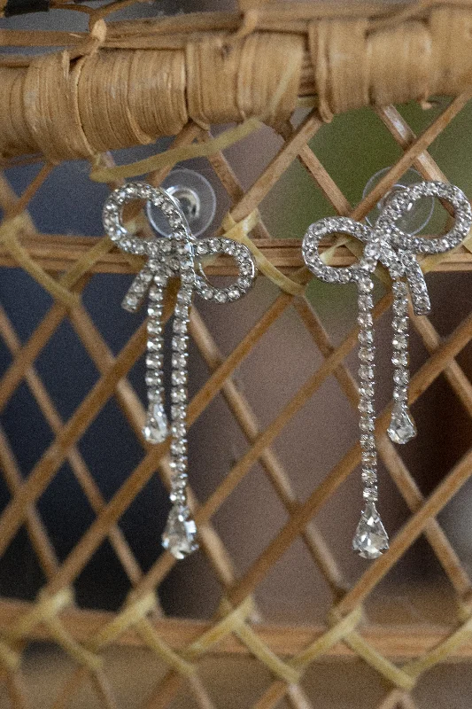 Discounted Jewelry For A Glamorous Look Pave Rhinestone Ribbon Earrings
