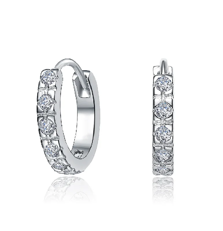 Special Jewelry Deals – Upgrade Your Collection Rg 14k Yellow Gold With Diamond Cubic Zirconia Huggie Hoop Earrings